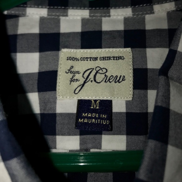 Men’s J. Crew Navy Gingham button up shirt - Picture 2 of 4